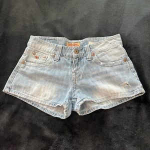 Paris Blues Y2K Distressed Denim Booty Shorts